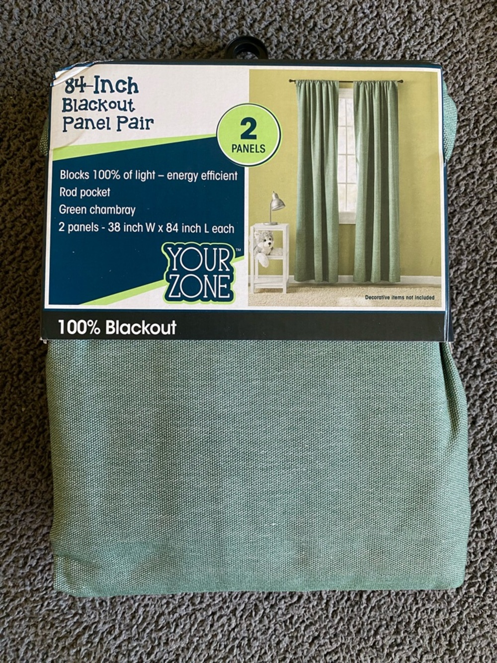 NEW 84 inch blackout curtains- 2 panels.
